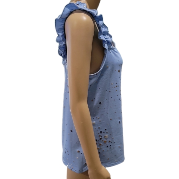 Blue Buttercup Tank Top Foil Stars Medium NWOT - Picture 3 of 8
